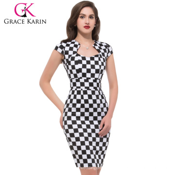 Grace karin Cap Sleeve Cotton Vintage Retro Style Pencil Dress CL007597-9